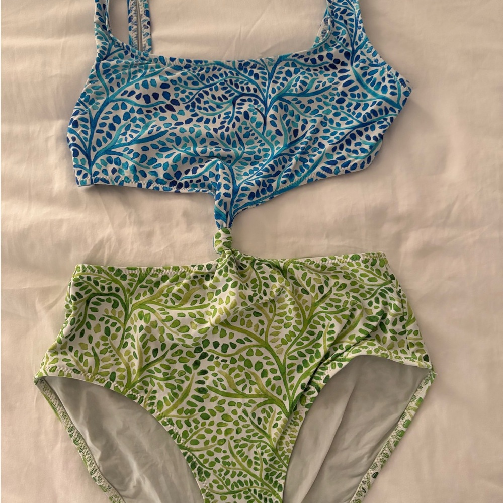 SOLID & STRIPED Blue and Green Ombre Bikini